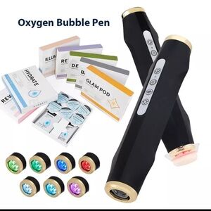 Oxygen Bubble Pen Black and Gold Skincare kit